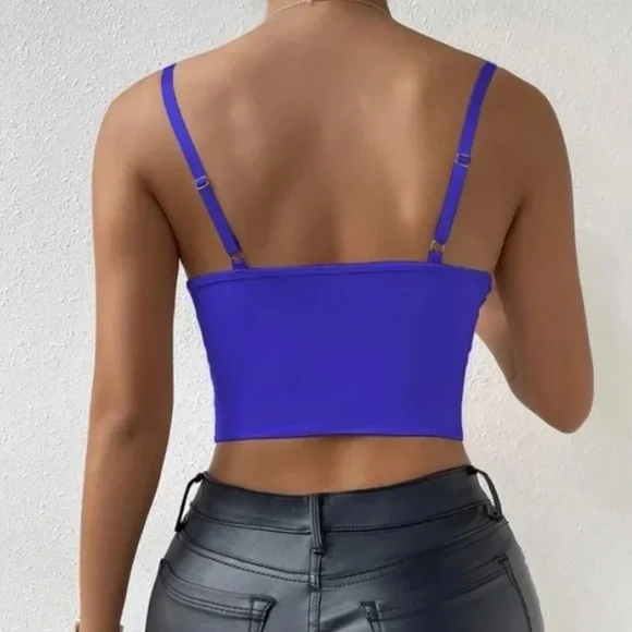 Luxe red corset crop top bralette - Picture 4 of 16